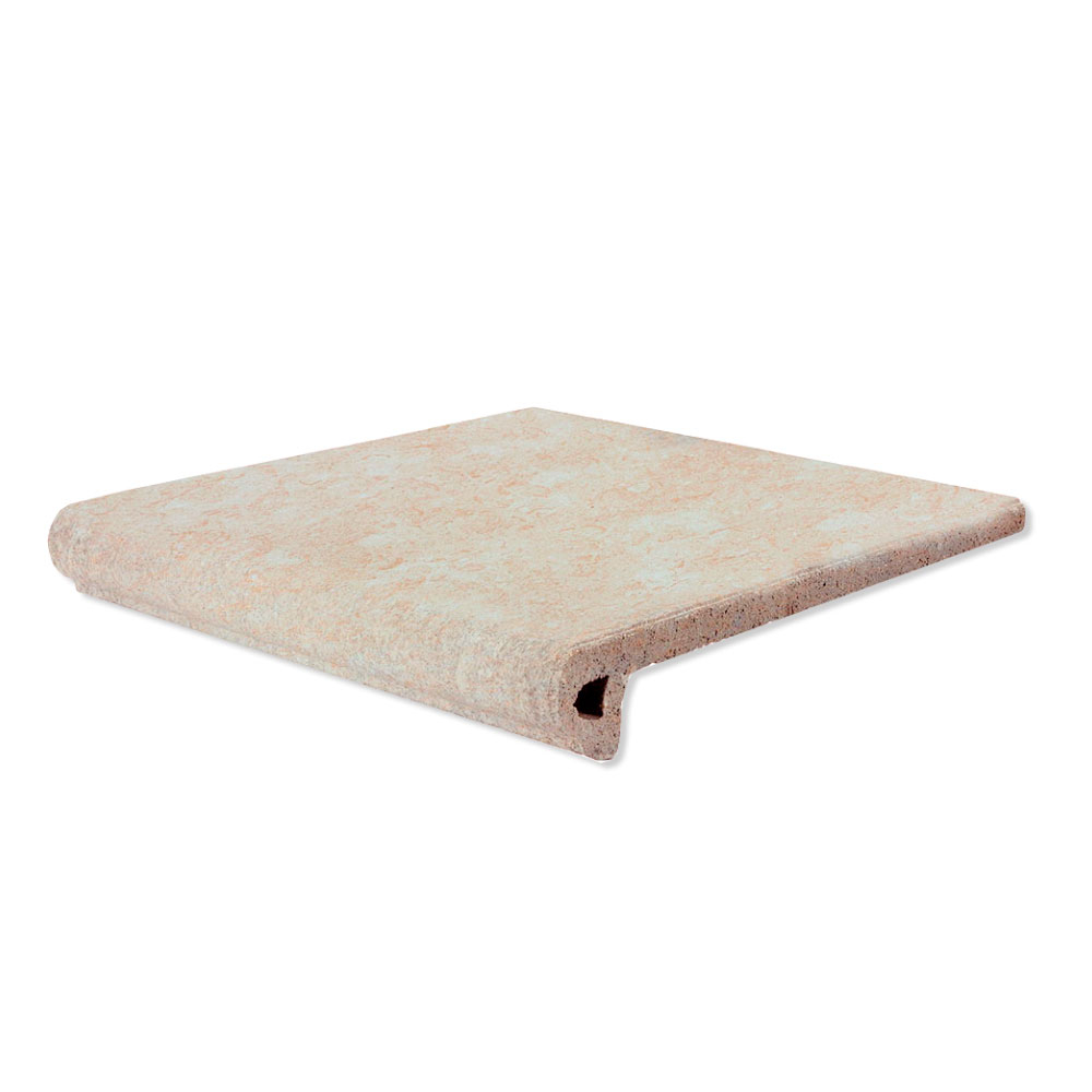 Klinker Stone Rounded Stair-Tread Beige Matt 33x33 cm